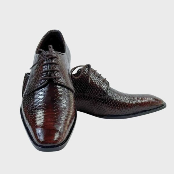 WalkInStyles – Classic Python Brown Formal Lace-Ups